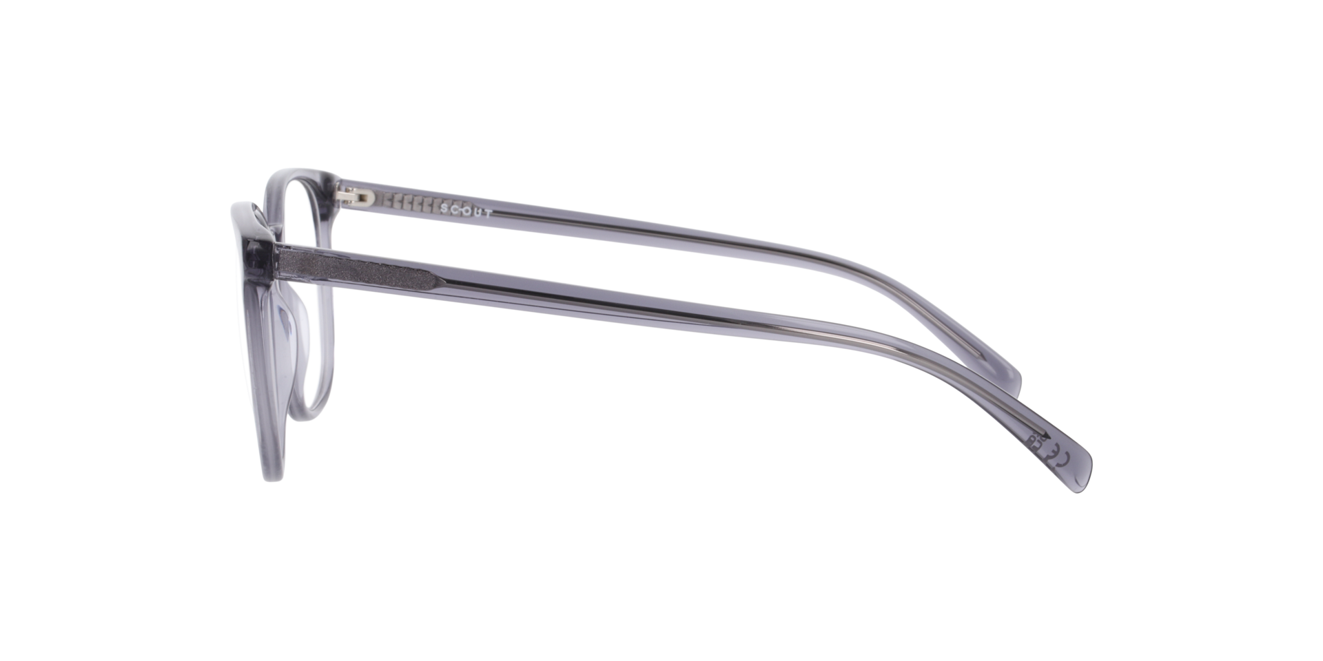 Miles Crystal Grey AcetateEyeglass Frames for Glasses Direct, Side View