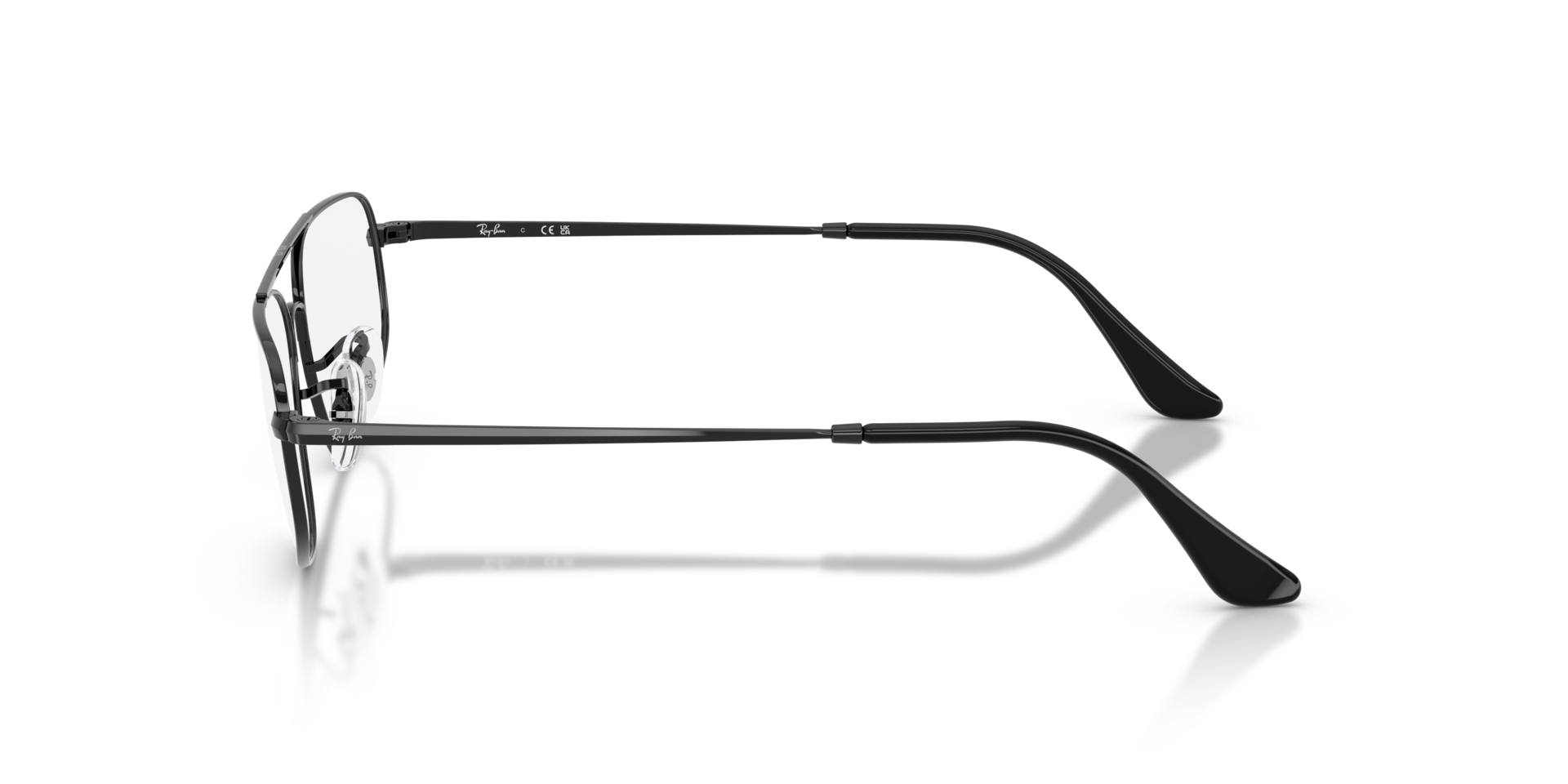 RB6550 Black MetalEyeglass Frames for Glasses Direct, Side View