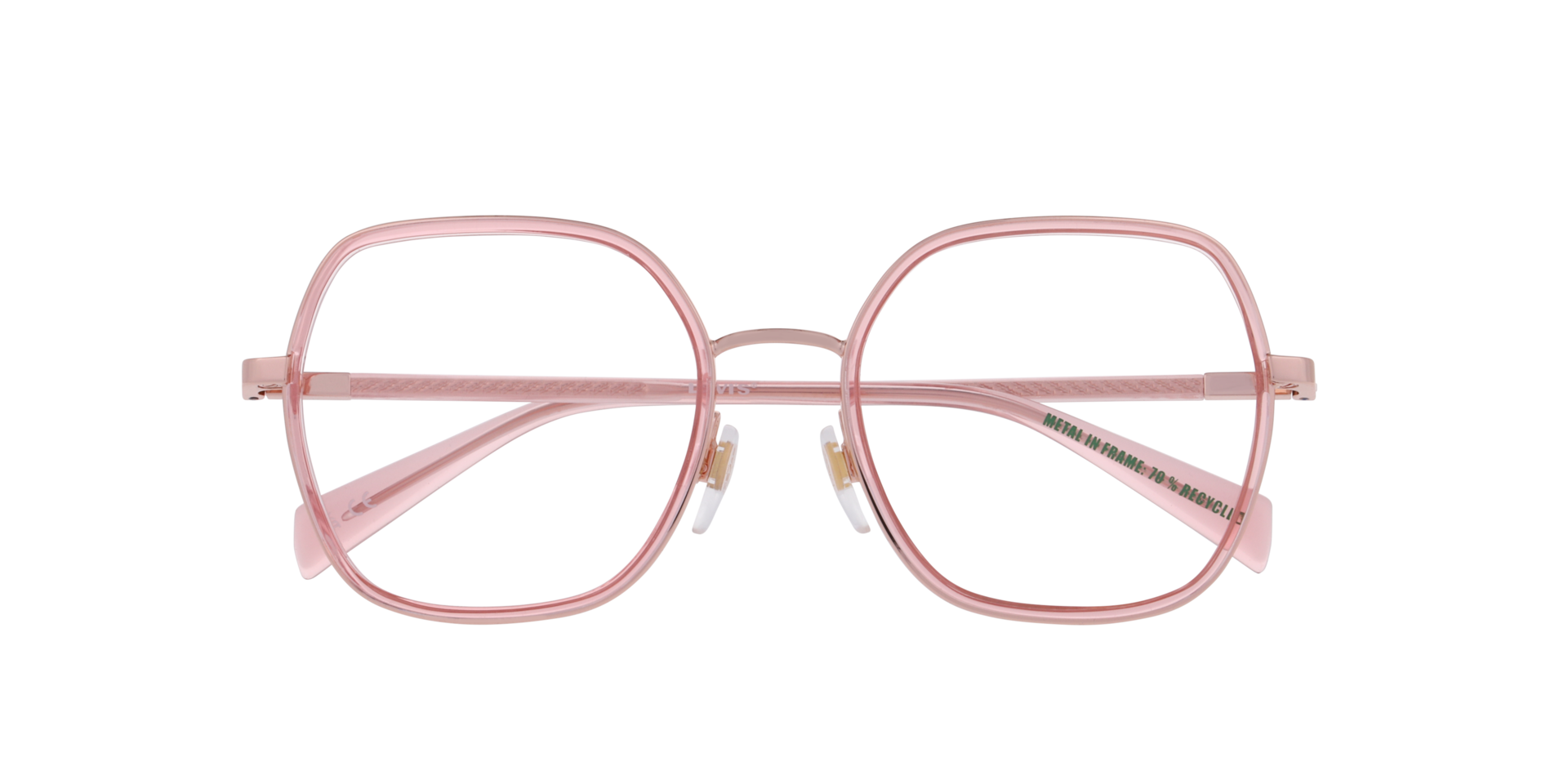LV 1109 Gold Pink MetalEyeglass Frames for Glasses Direct, Closed View