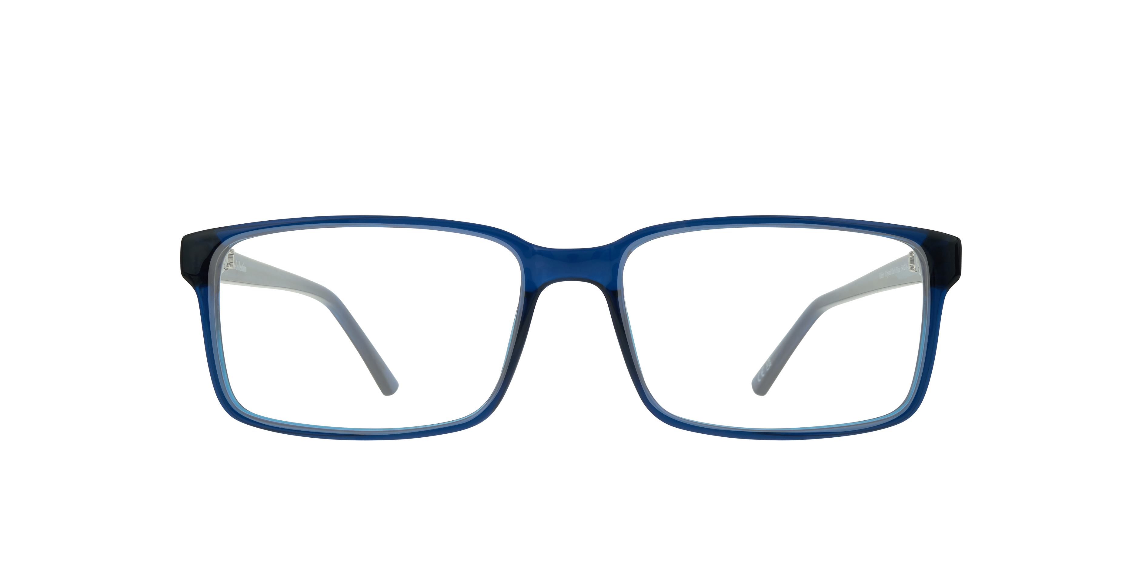 Kabir Crystal Dark Blue PlasticEyeglass Frames for Glasses Direct, Front View