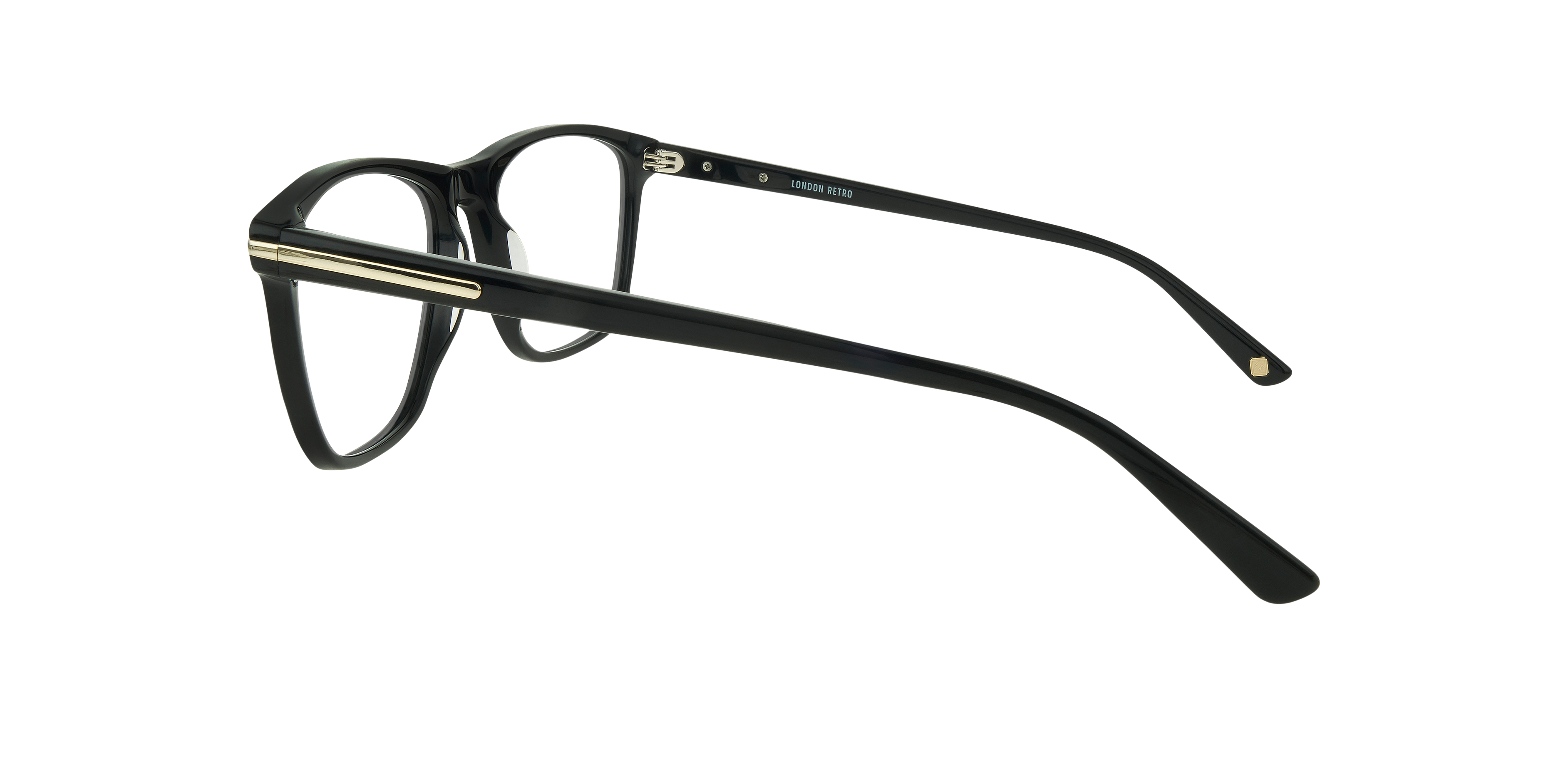 Leyton Black & Gold AcetateEyeglass Frames for Glasses Direct, Side View