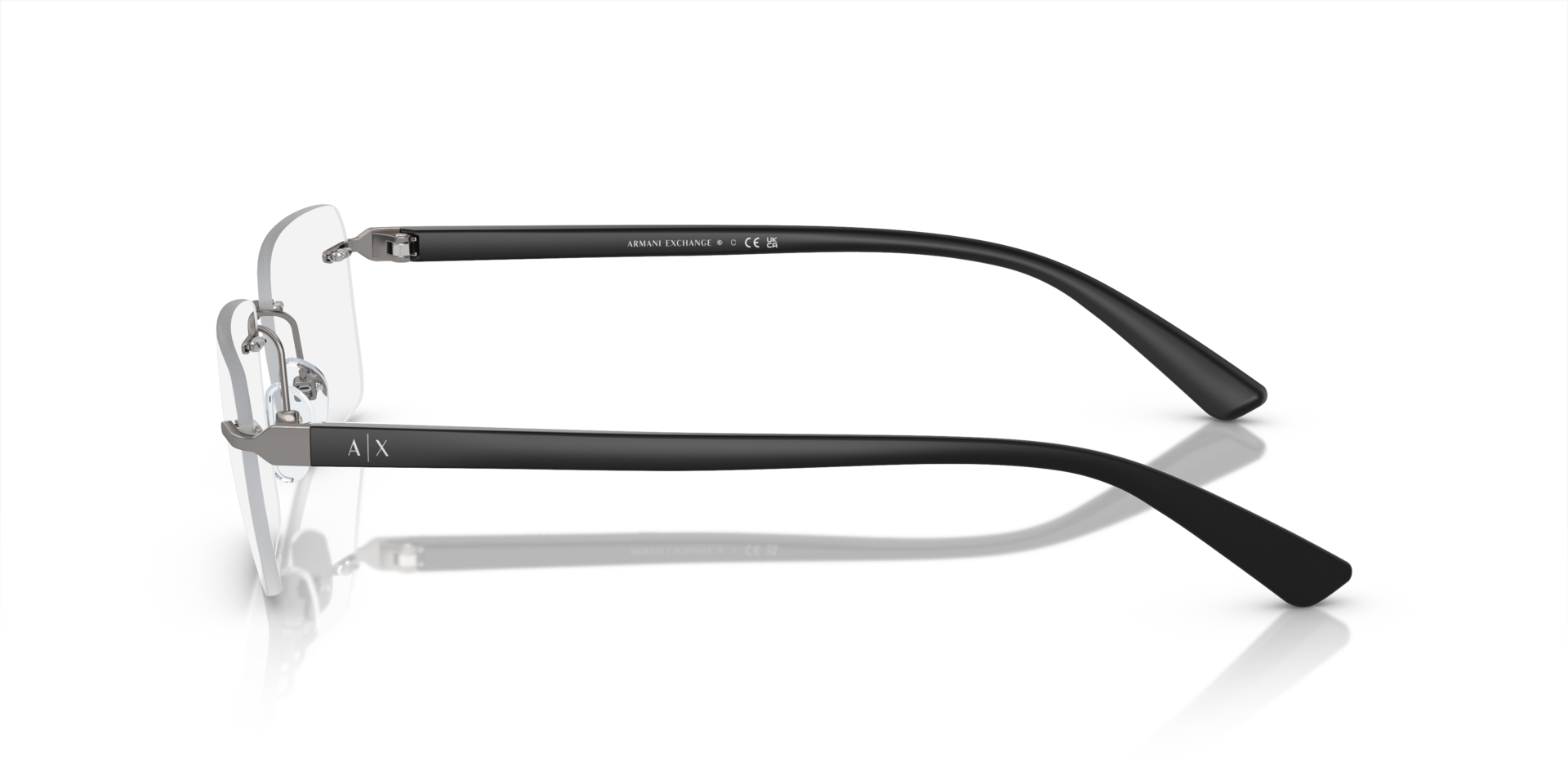 AX1064 Matte Gunmetal MetalEyeglass Frames for Glasses Direct, Side View