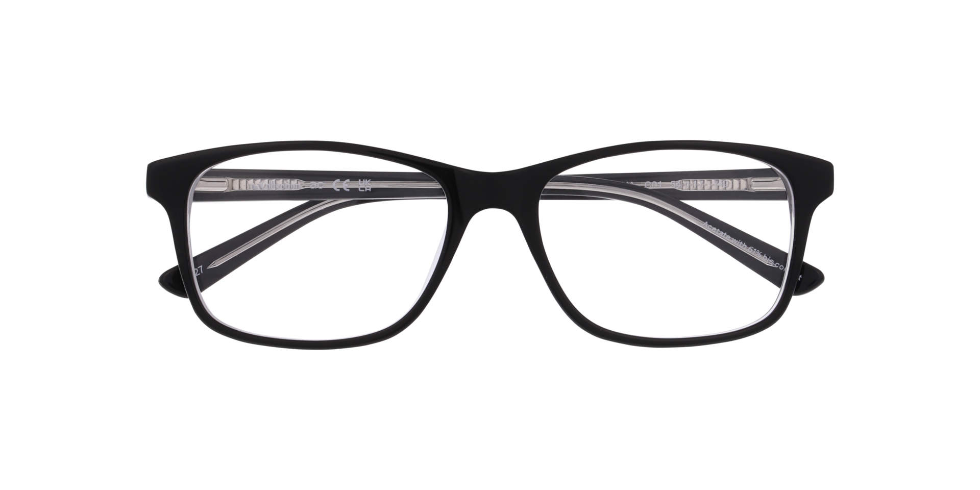 Misha Black Transparent AcetateEyeglass Frames for Glasses Direct, Closed View