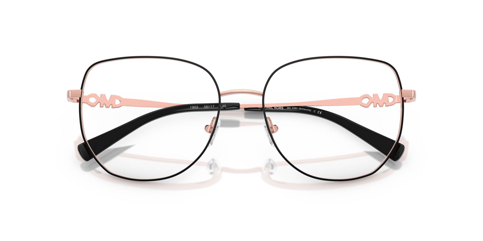 MK3062 Black Shiny MetalEyeglass Frames for Glasses Direct, Closed View