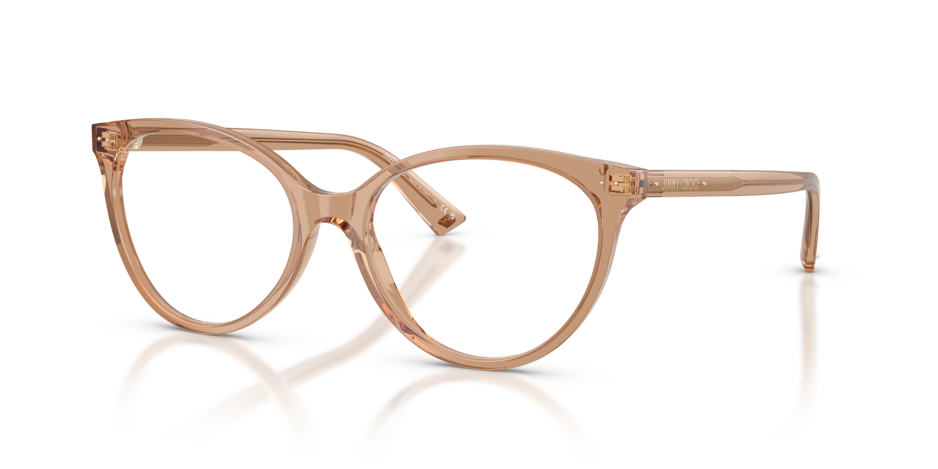 JC3047 Transparent Tan AcetateEyeglass Frames for Glasses Direct, Angle View