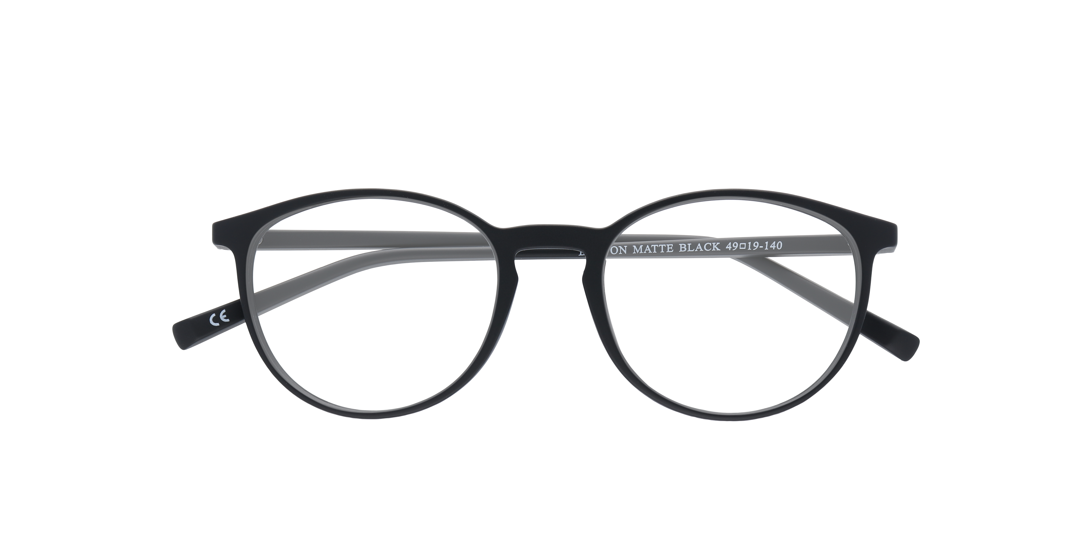 Boston Matte Black PlasticEyeglass Frames for Glasses Direct, Closed View