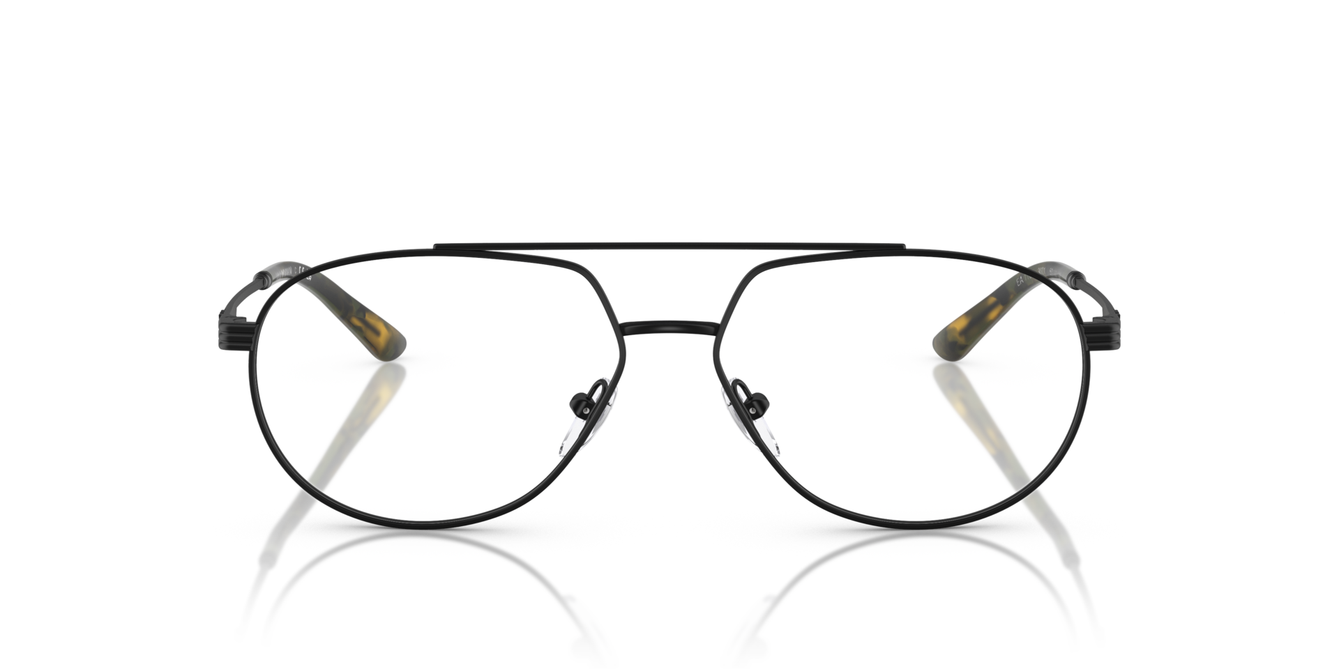 EA1165 Matte Black MetalEyeglass Frames for Glasses Direct, Front View