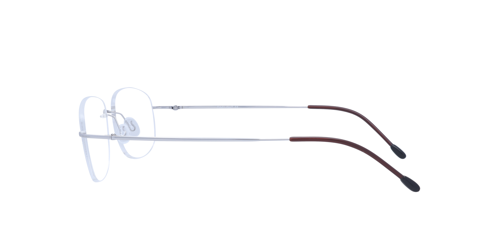 Clover Silver MetalEyeglass Frames for Glasses Direct, Side View