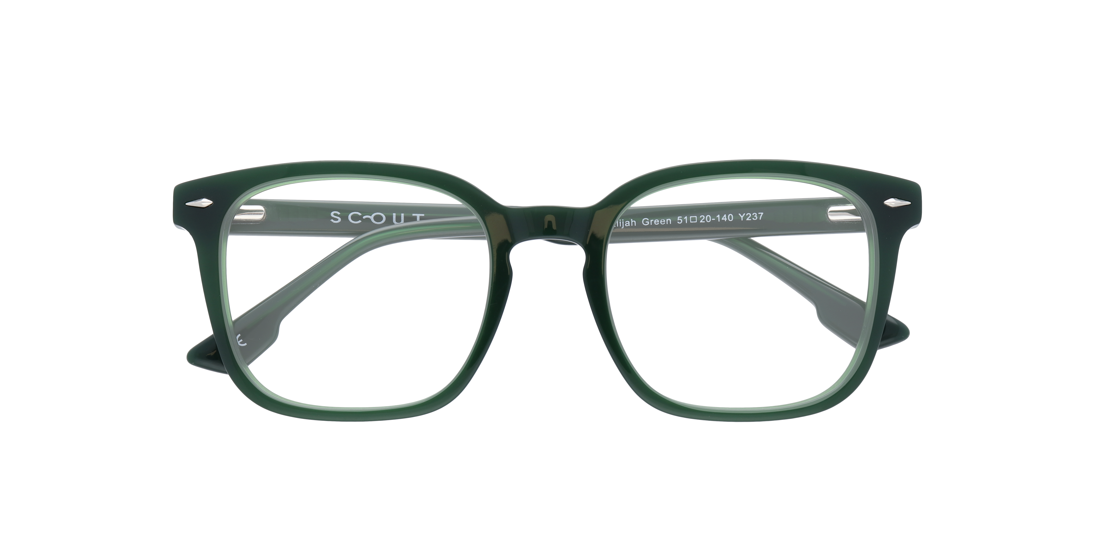Elijah Green AcetateEyeglass Frames for Glasses Direct, Closed View