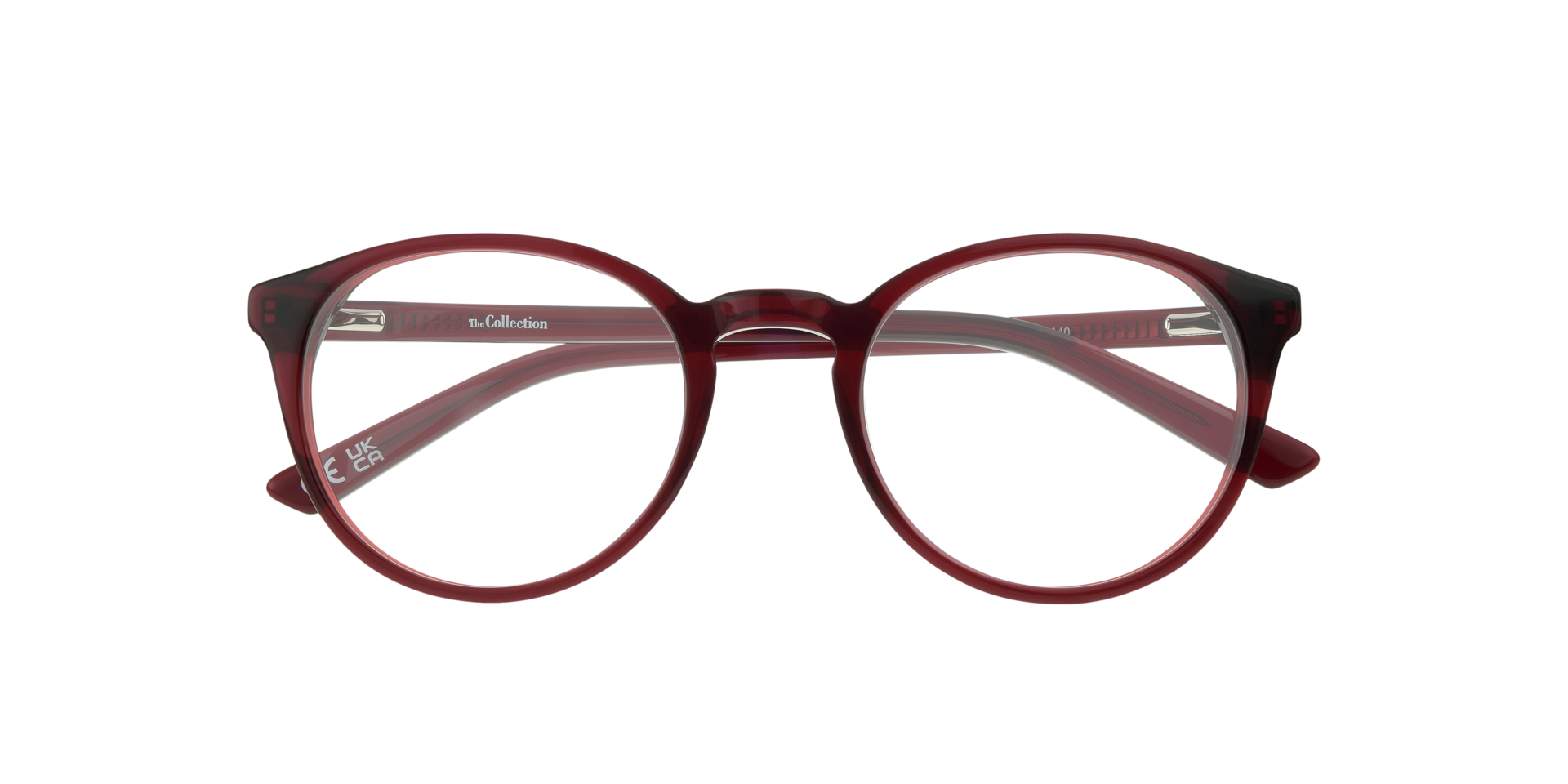 Lennon Shiny Red AcetateEyeglass Frames for Glasses Direct, Closed View