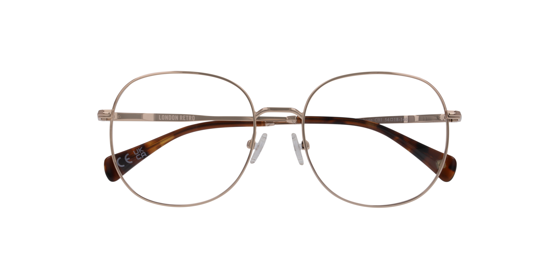 Marylebone Gold MetalEyeglass Frames for Glasses Direct, Closed View