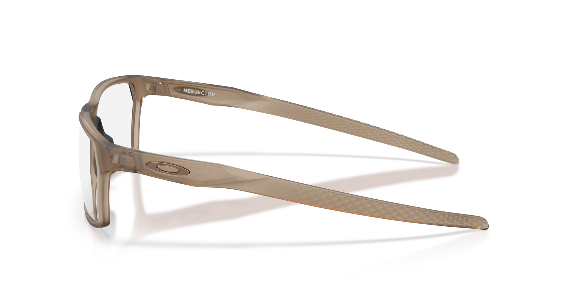 Hex Jector Obscura Collection Matte Brown Smoke PlasticEyeglass Frames for Glasses Direct, Side View