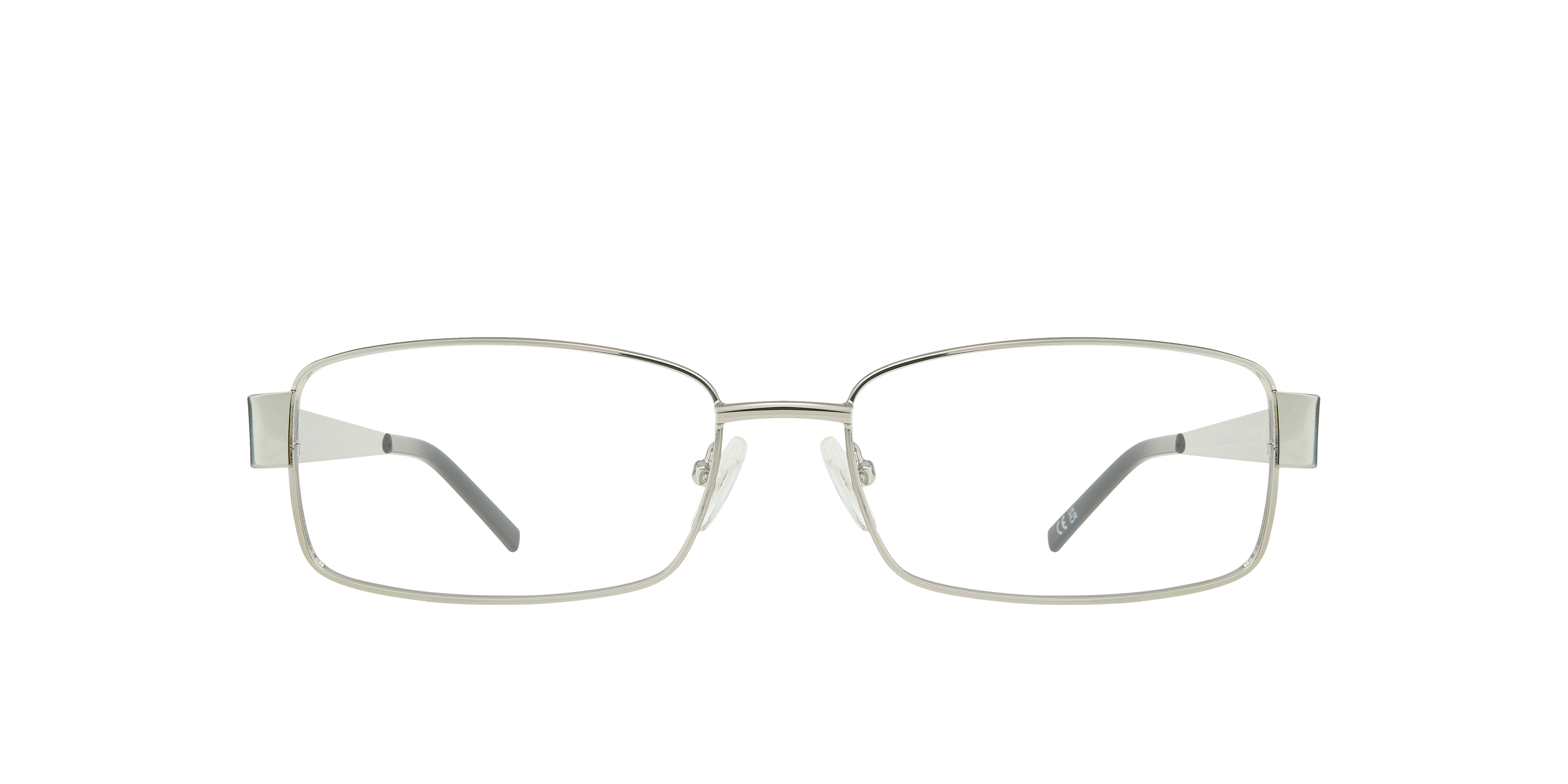 Leonardo Shiny Silver MetalEyeglass Frames for Glasses Direct, Front View