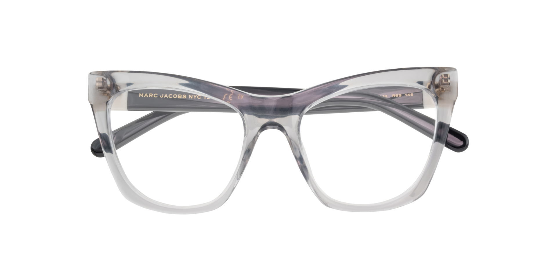 MARC 649 Grey Black PlasticEyeglass Frames for Glasses Direct, Closed View