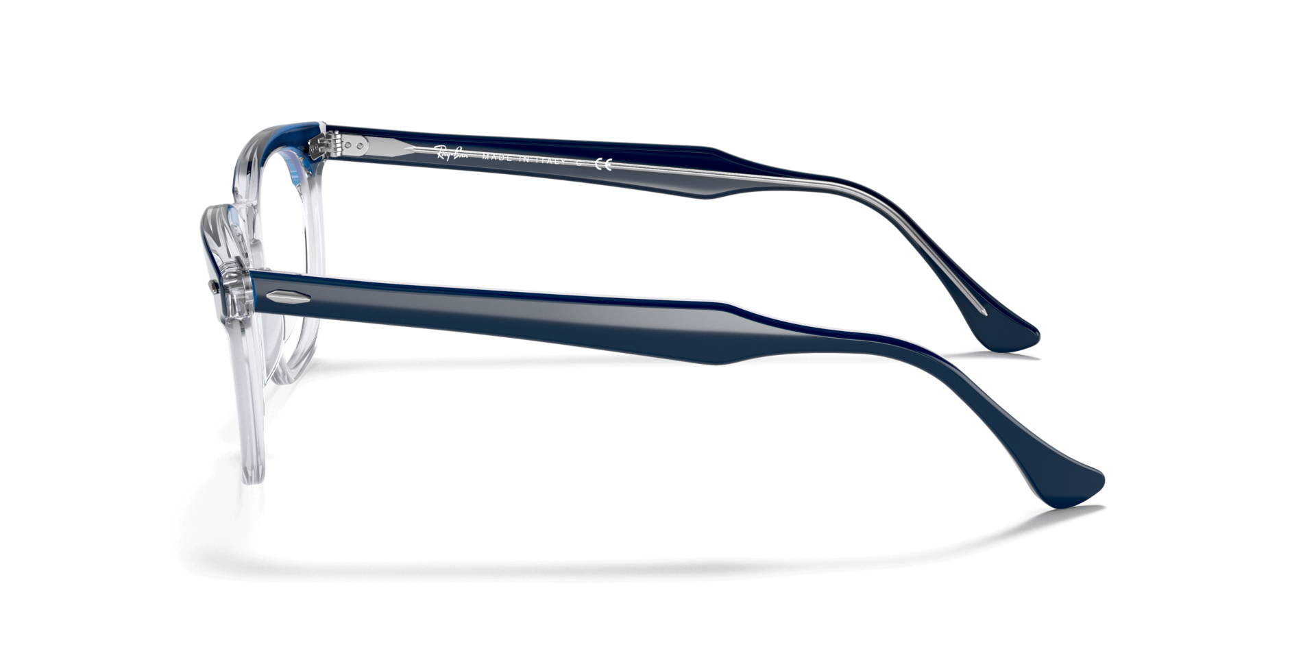 Hawkeye Optics Transparent Blue AcetateEyeglass Frames for Glasses Direct, Side View