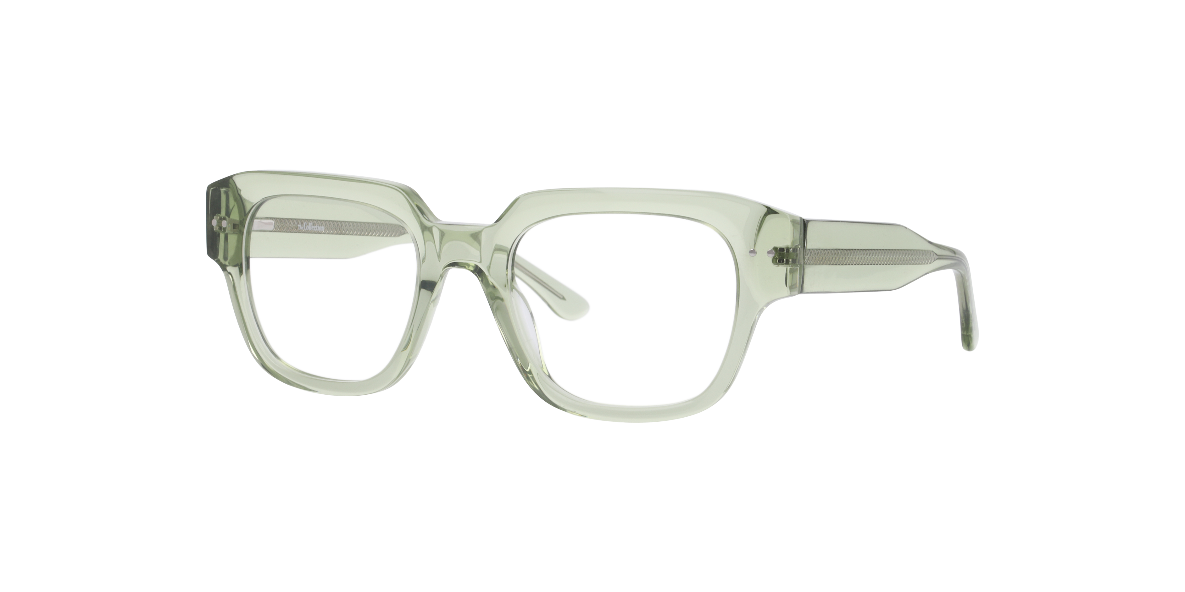 Miller Crystal Light Green AcetateEyeglass Frames for Glasses Direct, Angle View