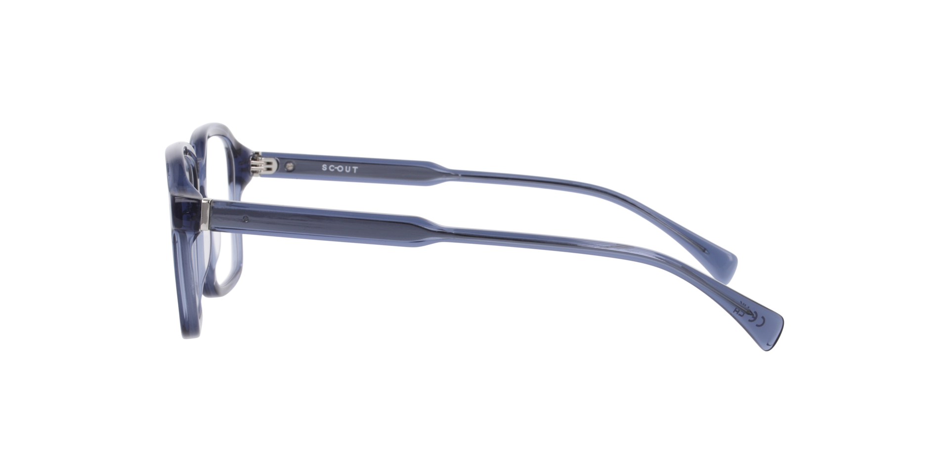 Martie Crystal Blue AcetateEyeglass Frames for Glasses Direct, Side View