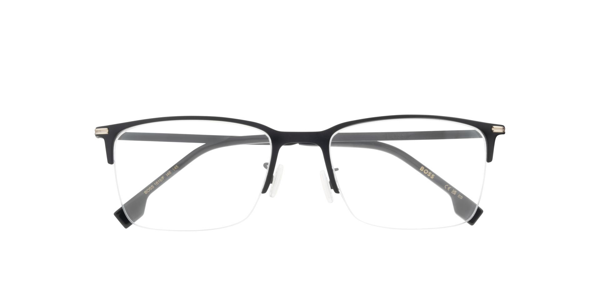 BOSS 1616/F Black MetalEyeglass Frames for Glasses Direct, Closed View