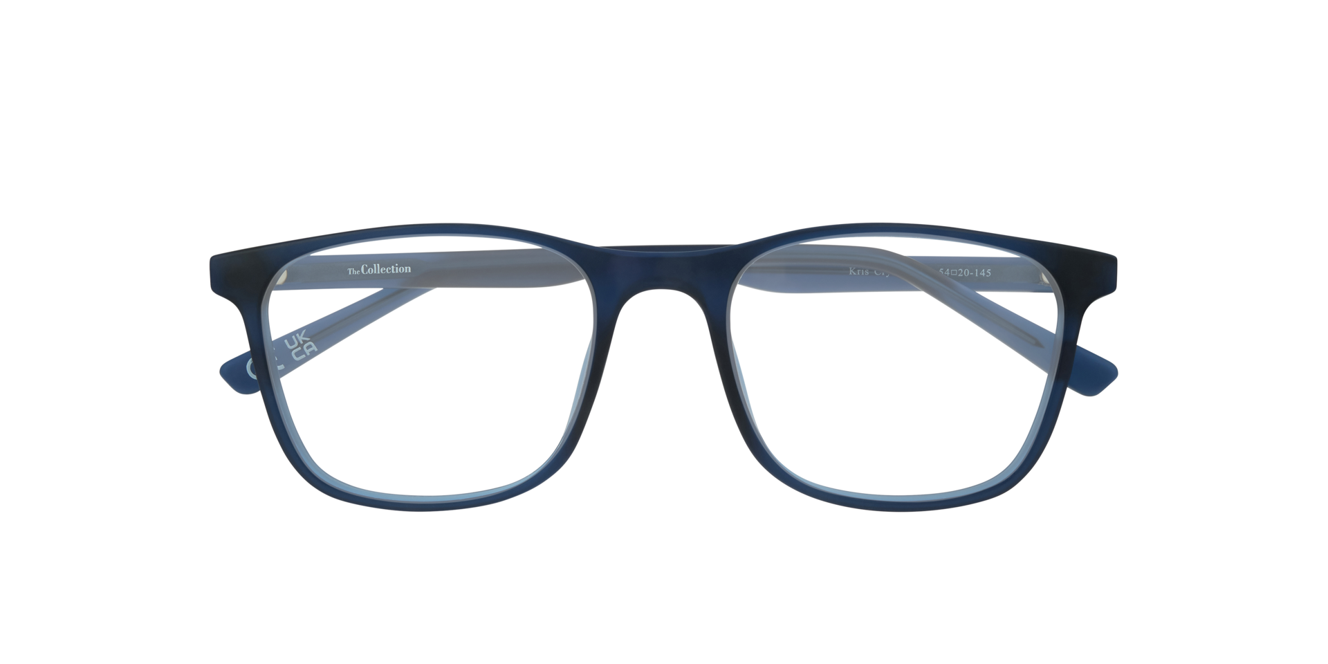 Kris Crystal Blue PlasticEyeglass Frames for Glasses Direct, Closed View