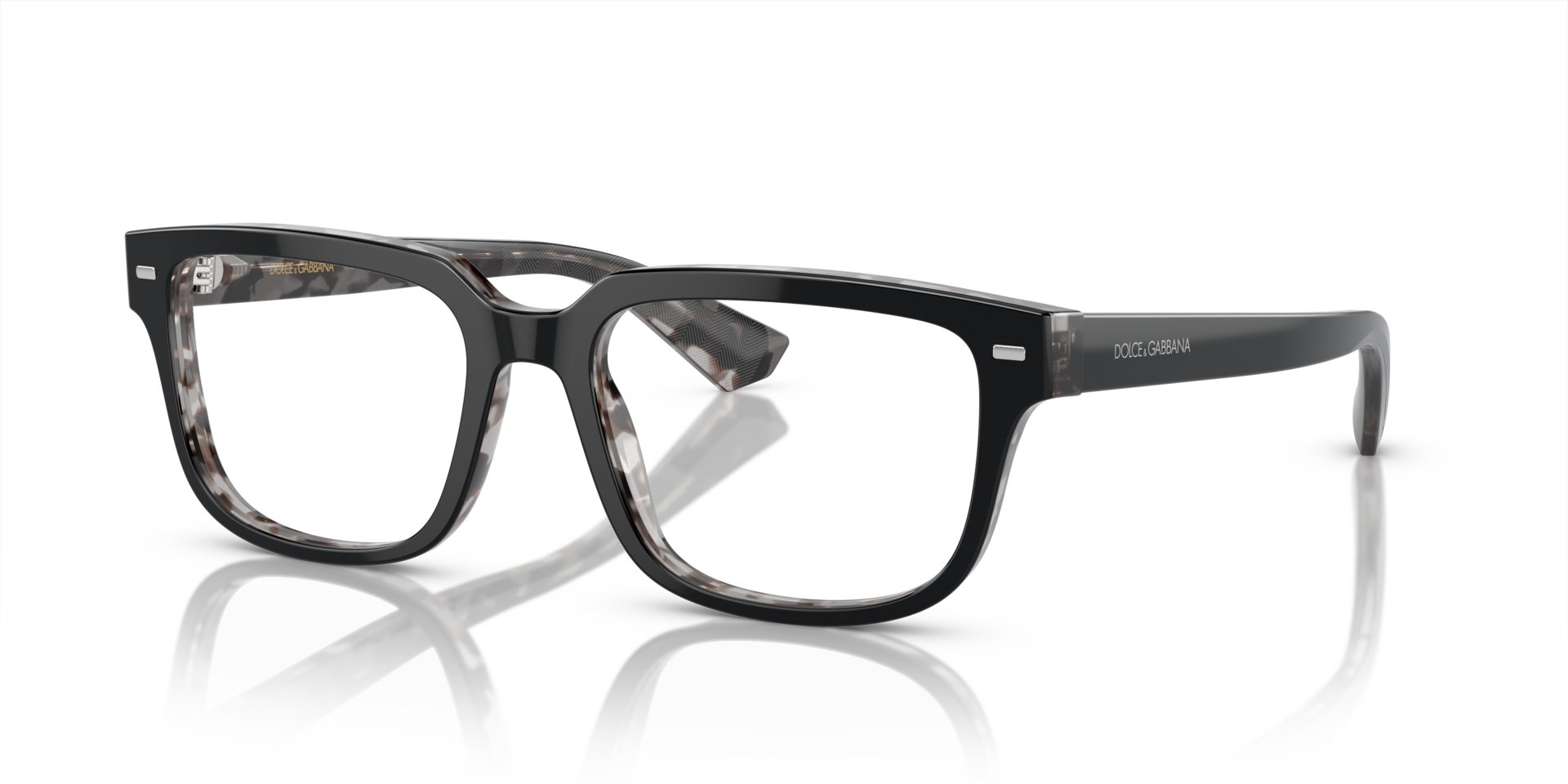 DG3380 Black On Grey Havana AcetateEyeglass Frames for Glasses Direct, Angle View