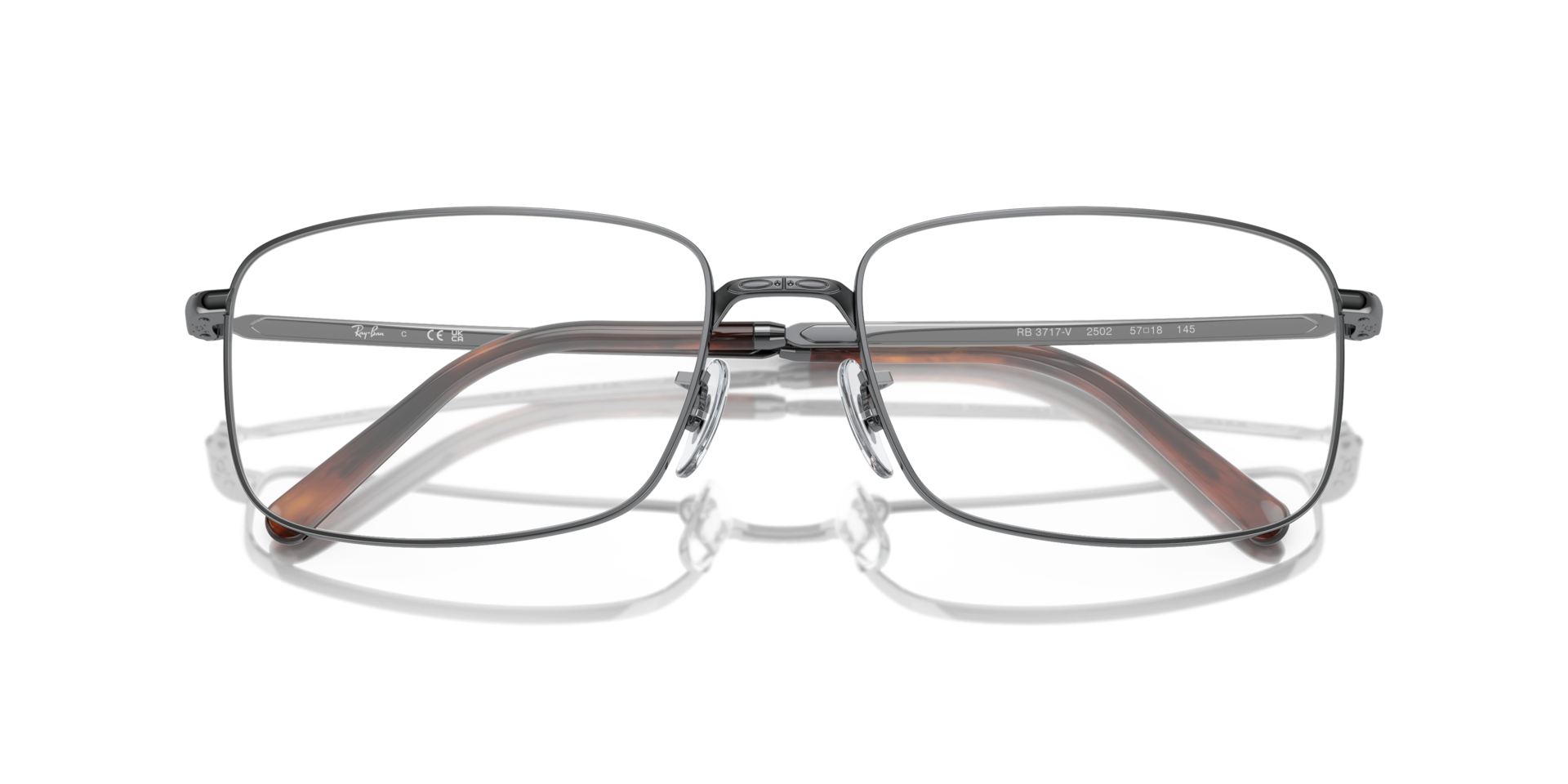 RB3717V Gunmetal MetalEyeglass Frames for Glasses Direct, Closed View