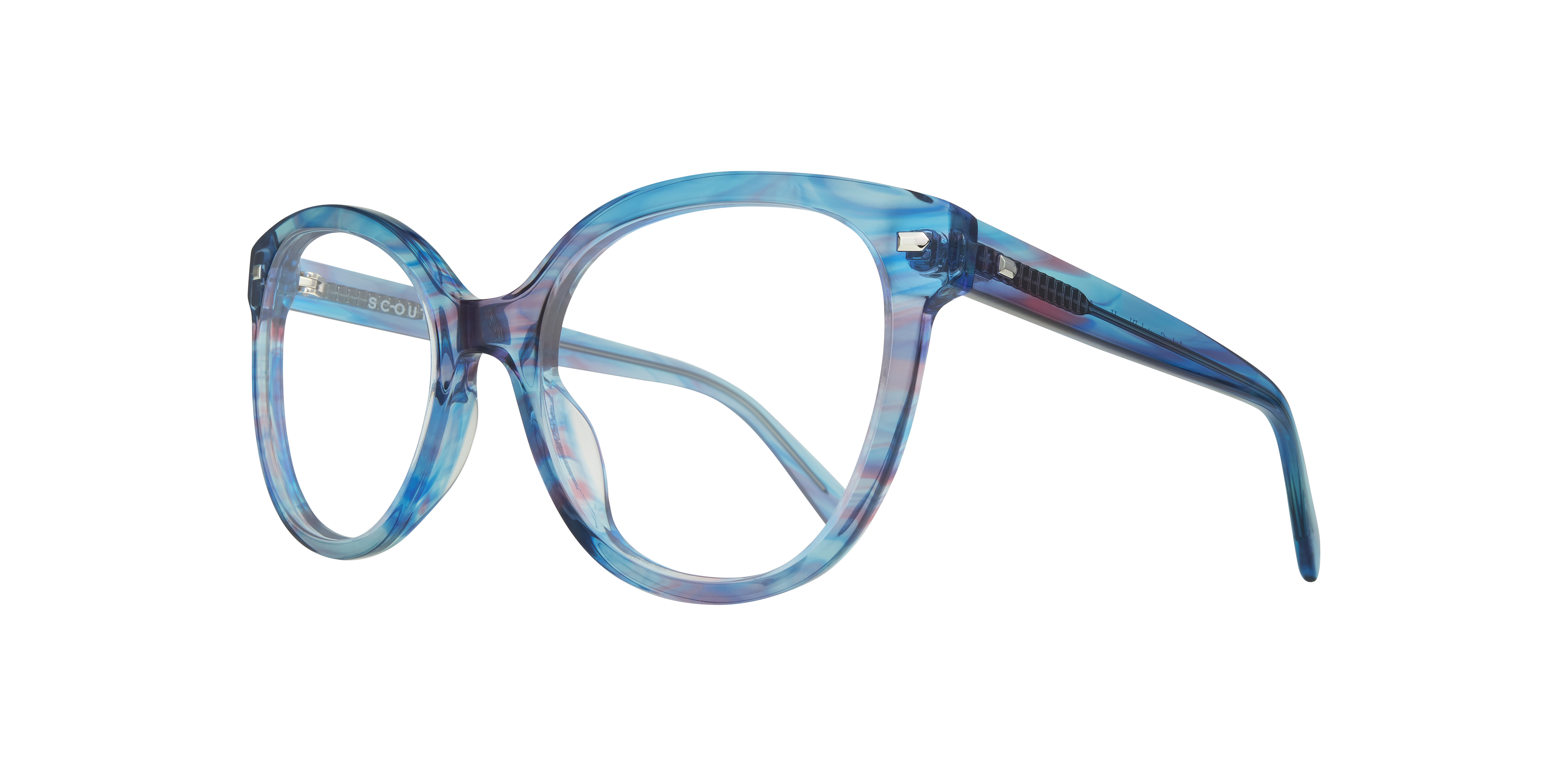 Jade Crystal Blue Horn AcetateSunglass Frames for Glasses Direct, Angle View