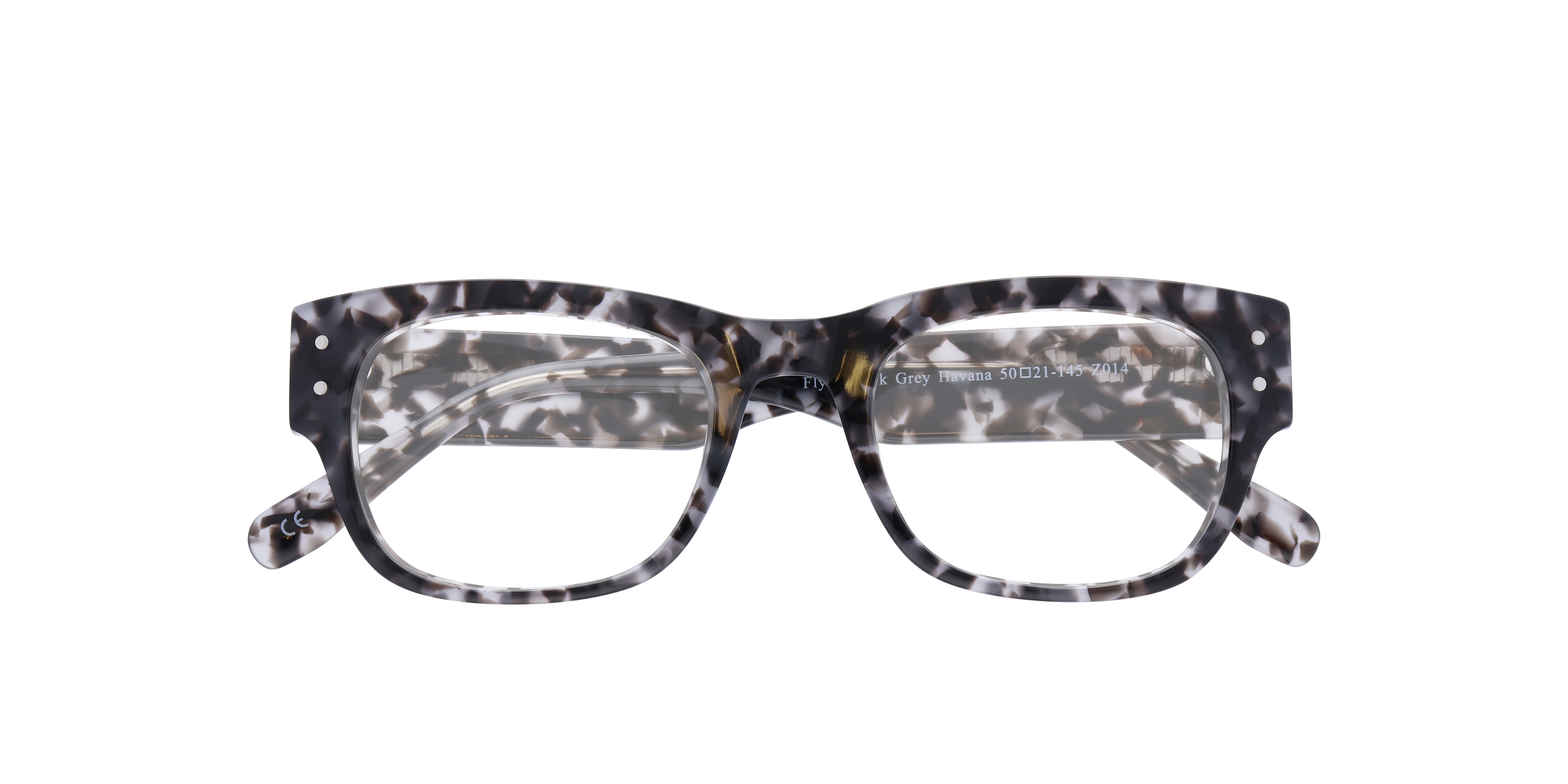 Flynn Dark Grey Havana AcetateEyeglass Frames for Glasses Direct, Closed View