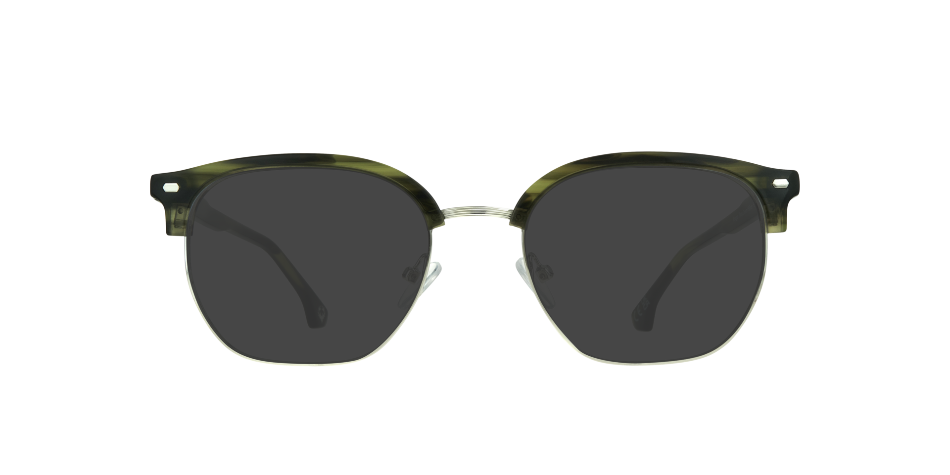 Keegan Horn Green & Silver MetalEyeglass Frames for Glasses Direct, with Tinted Lenses