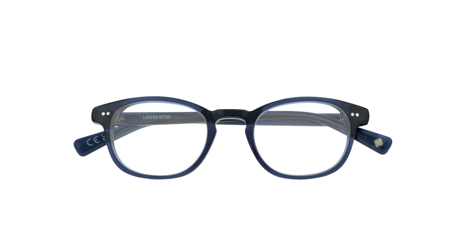Walt Translucent Dark Blue AcetateEyeglass Frames for Glasses Direct, Closed View