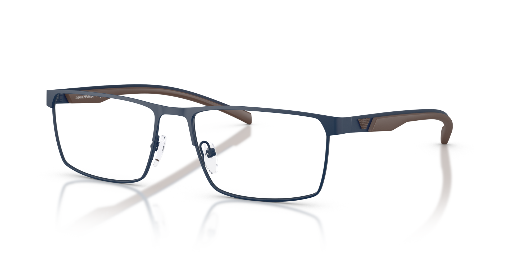 EA1190 Matte Blue MetalEyeglass Frames for Glasses Direct, Angle View