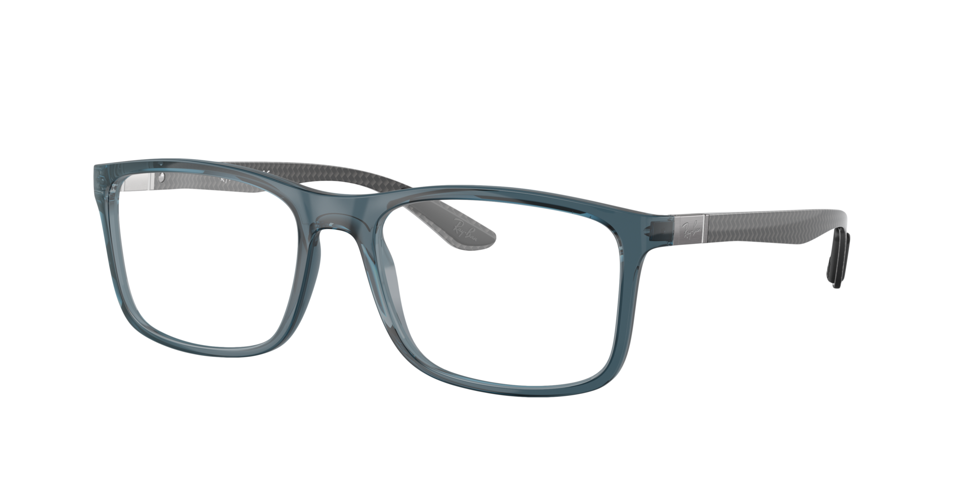 RB8908 Transparent Blue PlasticEyeglass Frames for Glasses Direct, Angle View