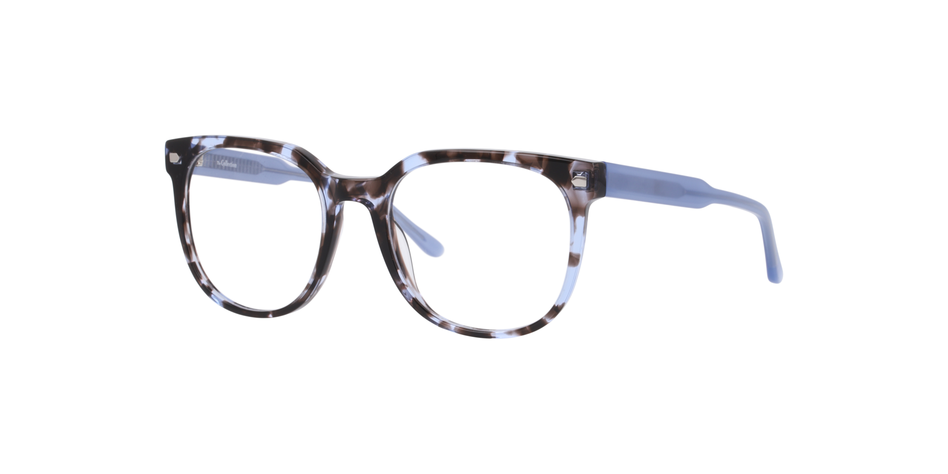 Merlyn Havana Blue AcetateEyeglass Frames for Glasses Direct, Angle View