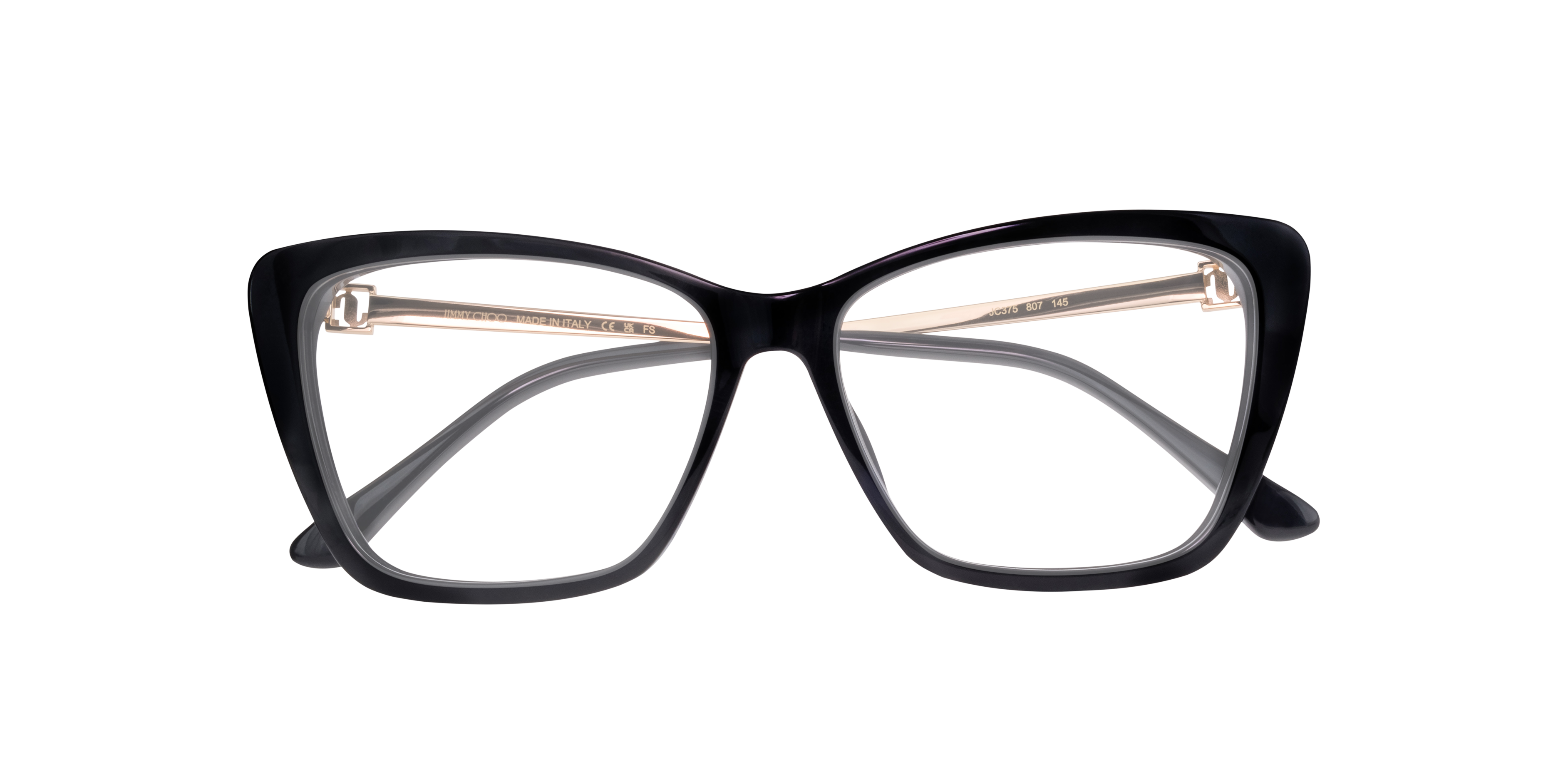 JC375 9M Black AcetateEyeglass Frames for Glasses Direct, Closed View