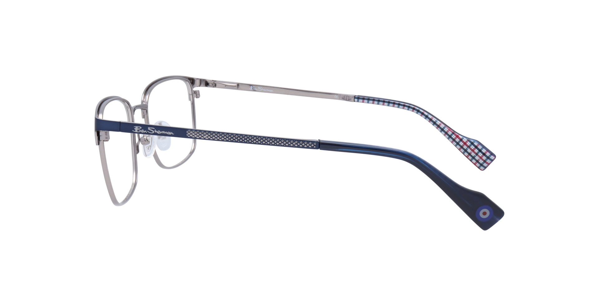 Norton BN Blue MetalSunglass Frames for Glasses Direct, Side View