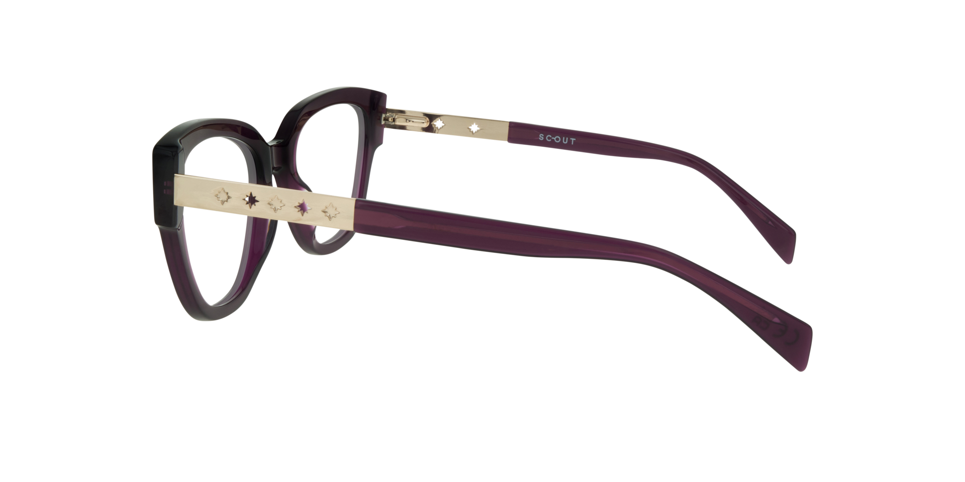 Kenzie Translucent Dark Purple AcetateEyeglass Frames for Glasses Direct, Side View