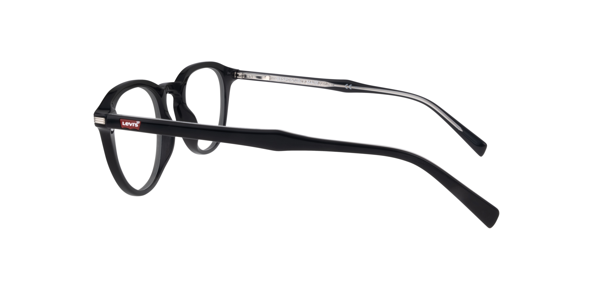 LV 5040 Black PlasticEyeglass Frames for Glasses Direct, Side View