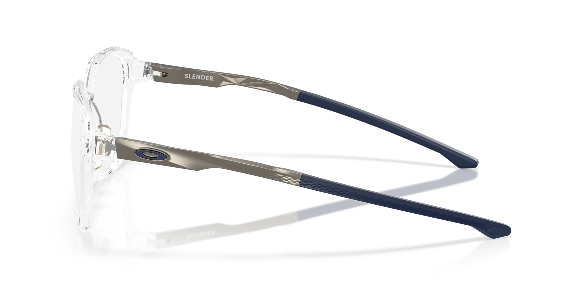 Slender Polished Clear PlasticEyeglass Frames for Glasses Direct, Side View