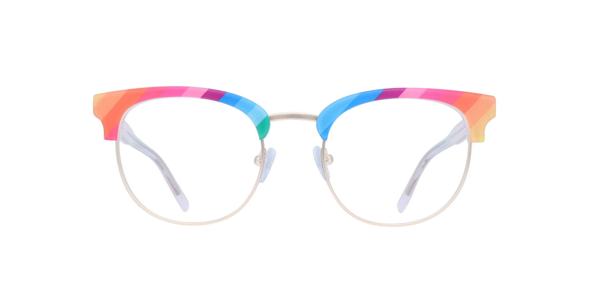 Radiance Clear Crystal & Hd Pattern MetalEyeglass Frames for Glasses Direct, Front View