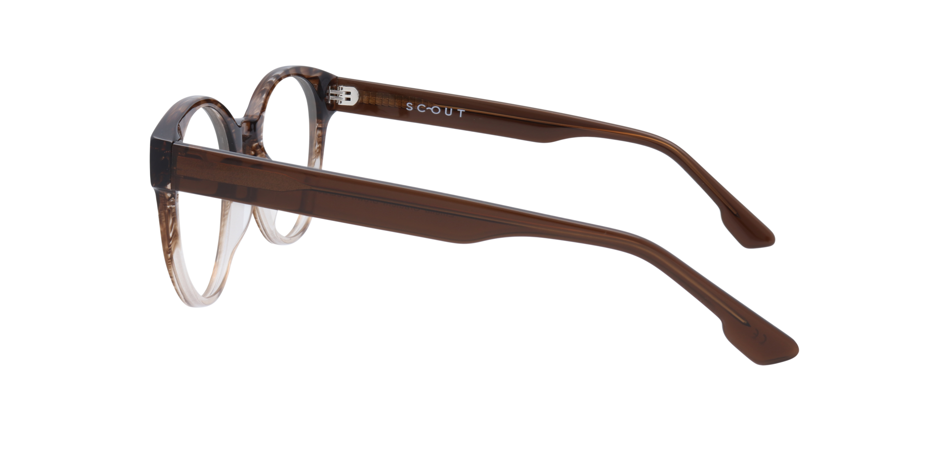 Emelia Gradient Brown AcetateEyeglass Frames for Glasses Direct, Side View