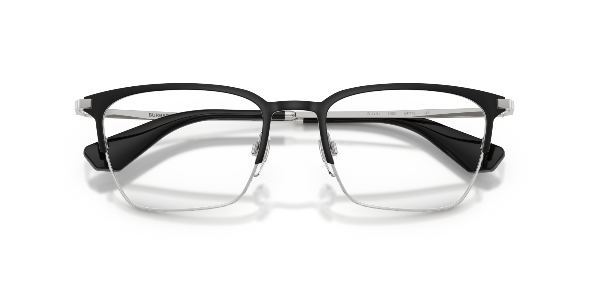 BE1401 Black & Silver MetalEyeglass Frames for Glasses Direct, Closed View