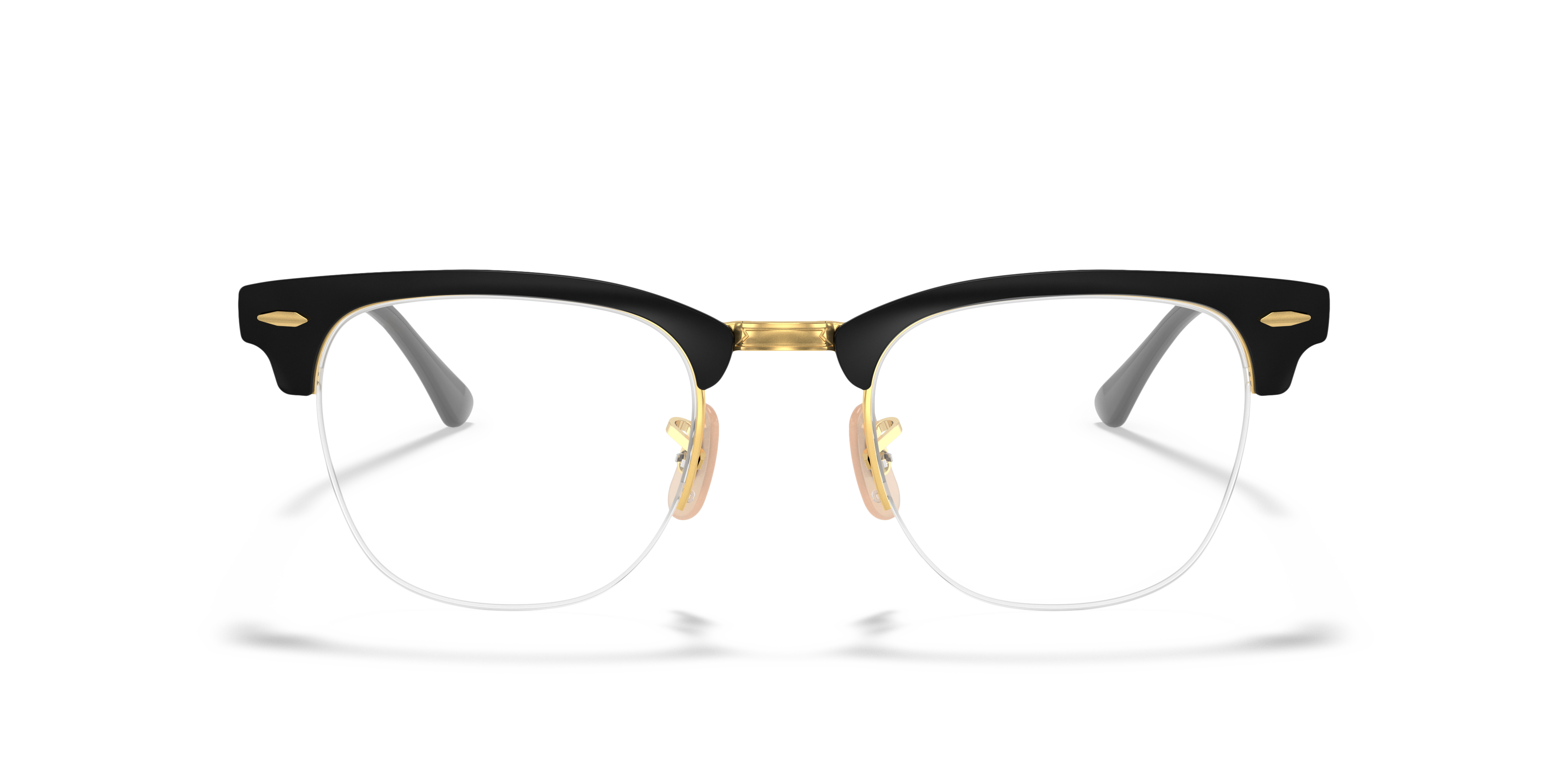 RB3716VM Black On Gold MetalEyeglass Frames for Glasses Direct, Front View
