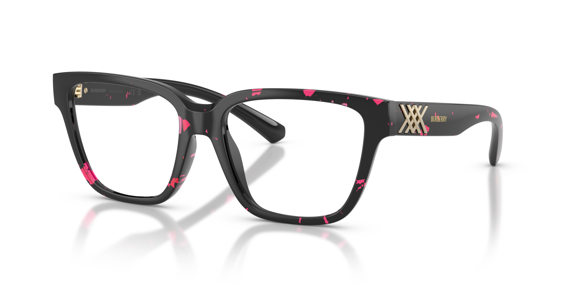 BE2457U Havana Fuxia PlasticEyeglass Frames for Glasses Direct, Angle View