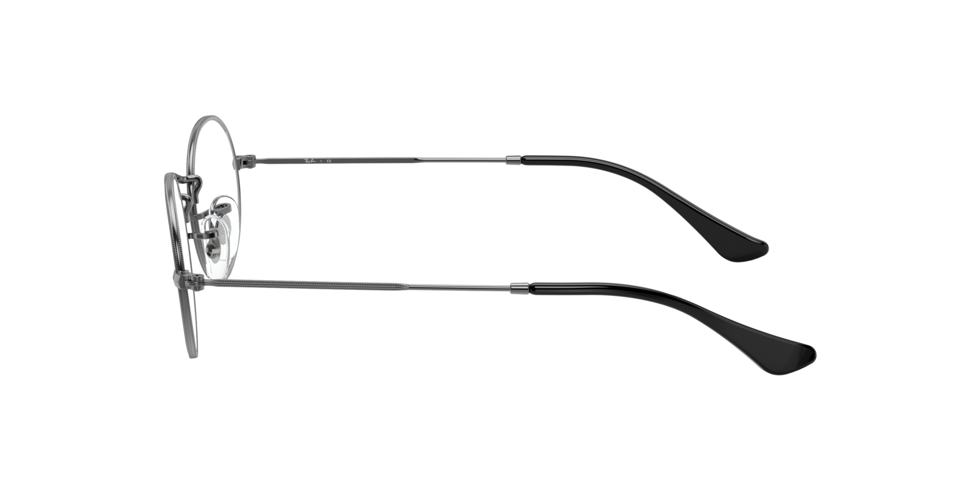 Oval Optics Gunmetal MetalEyeglass Frames for Glasses Direct, Side View