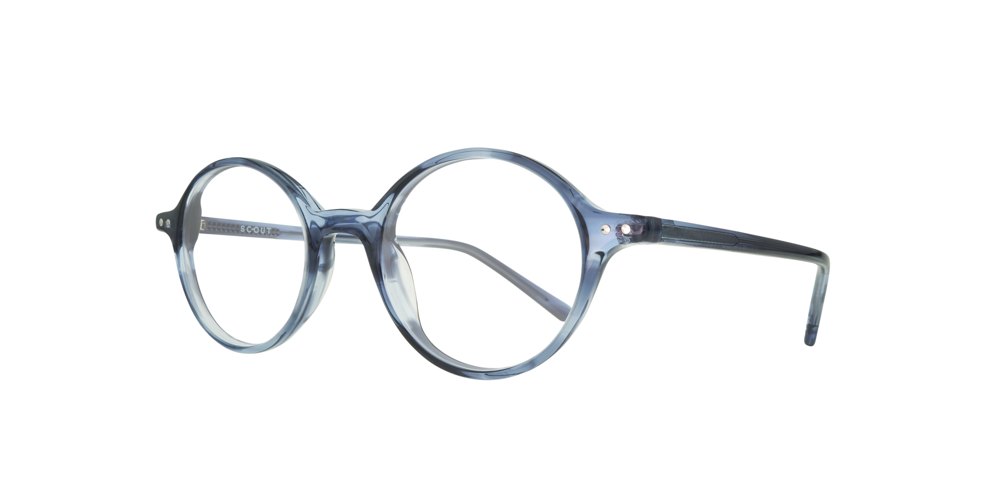 Lane Blue & Silver AcetateEyeglass Frames for Glasses Direct, Angle View