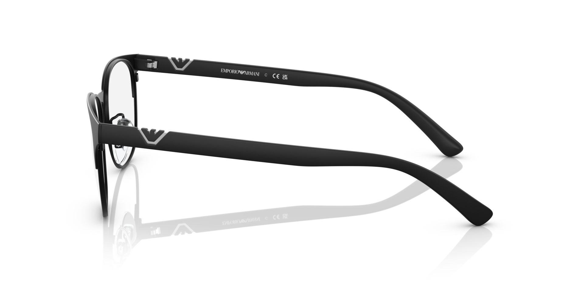 EA1139 Matte Black MetalEyeglass Frames for Glasses Direct, Side View