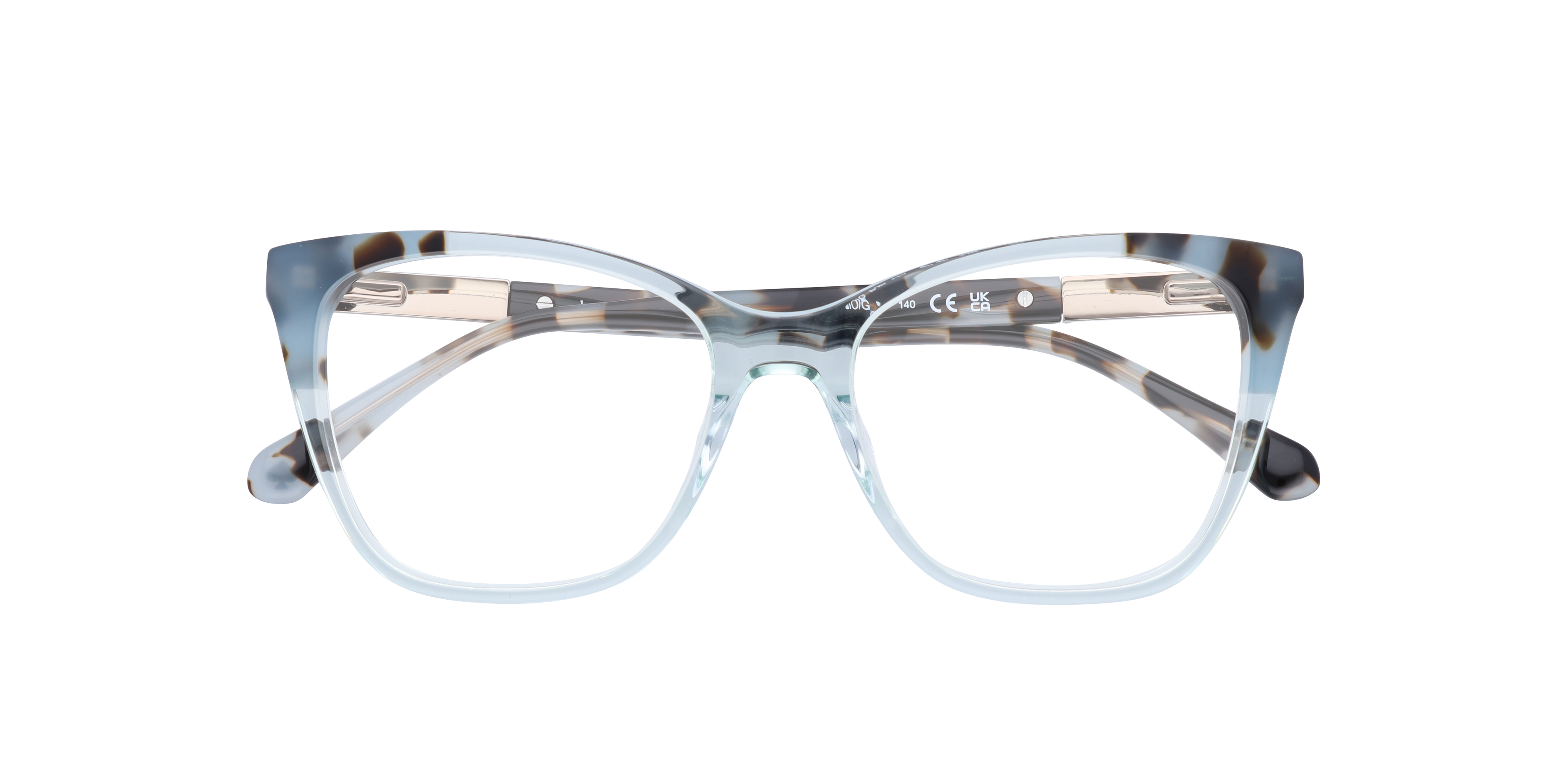 Clio/G Tortoise Green AcetateEyeglass Frames for Glasses Direct, Closed View