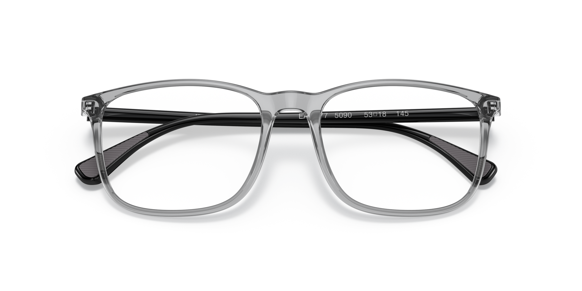 EA3177 Shiny Transparent Grey PlasticEyeglass Frames for Glasses Direct, Closed View