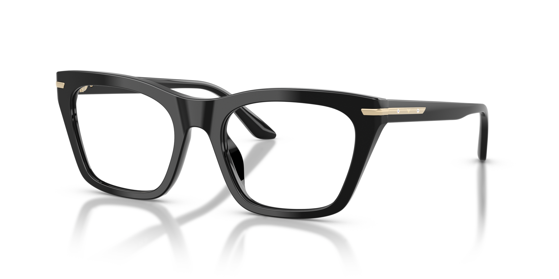 EA3283BU Shiny Black AcetateEyeglass Frames for Glasses Direct, Angle View