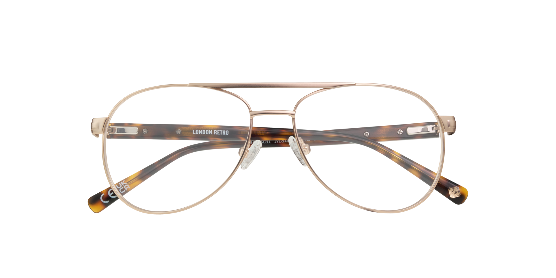 Jenson Matte Gold MetalEyeglass Frames for Glasses Direct, Closed View