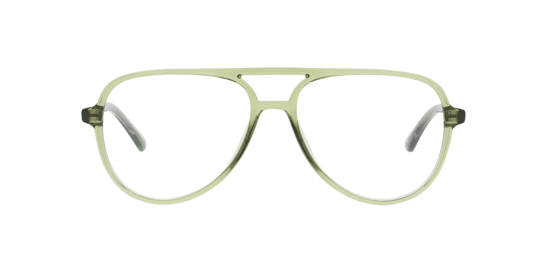 Miguel Transparent Green PlasticEyeglass Frames for Glasses Direct, Front View